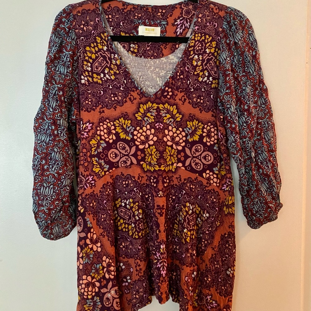 Anthropologie Colorful V-Neck Top